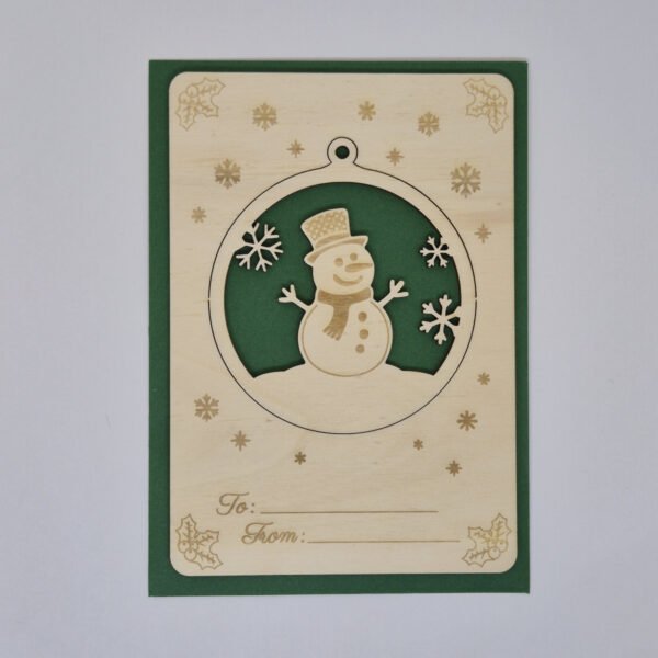 Kerstkaart Sneeuwpop