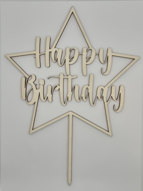 Taarttopper happy birthday met ster Taarttopper happy birthday met ster