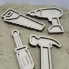 Vutray set gereedschap met zand Vutray set gereedschap met zand