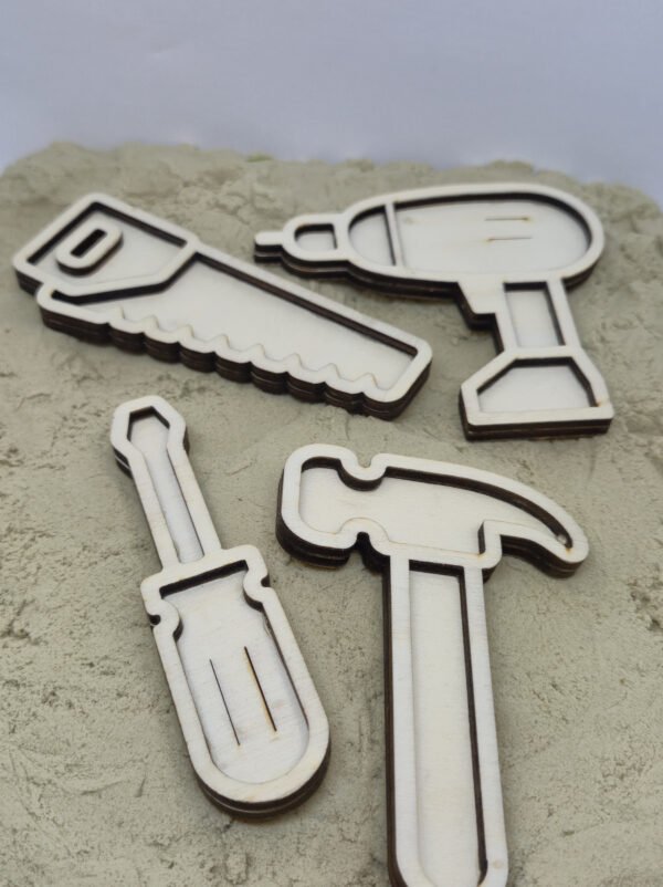 Vutray set gereedschap met zand Vutray set gereedschap met zand