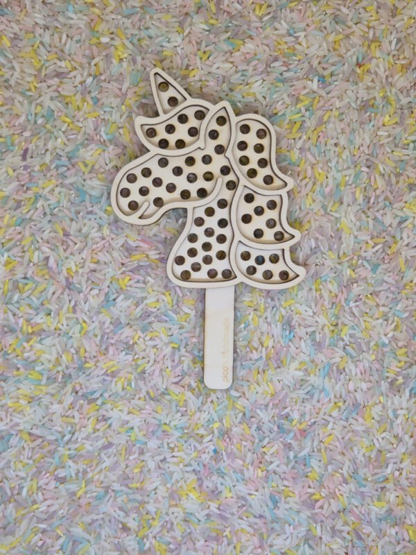 Zeefje unicorn met speelrijst Zeefje unicorn met speelrijst