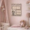 Gepersonaliseerd houten geboortebordje met naam en geboortegegevens voor babykamer