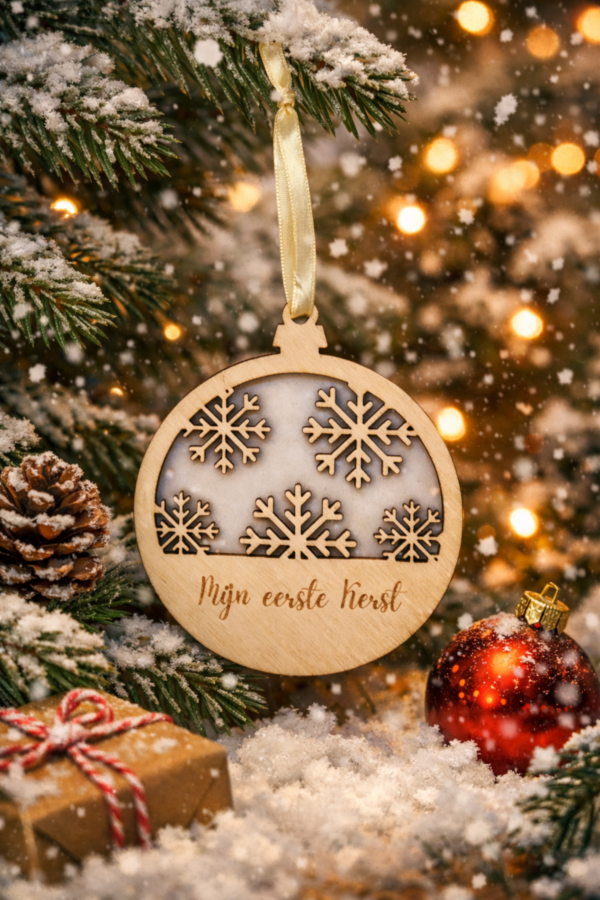 sneeuwvlok Gepersonaliseerde Kerstbal Sneeuwvlok