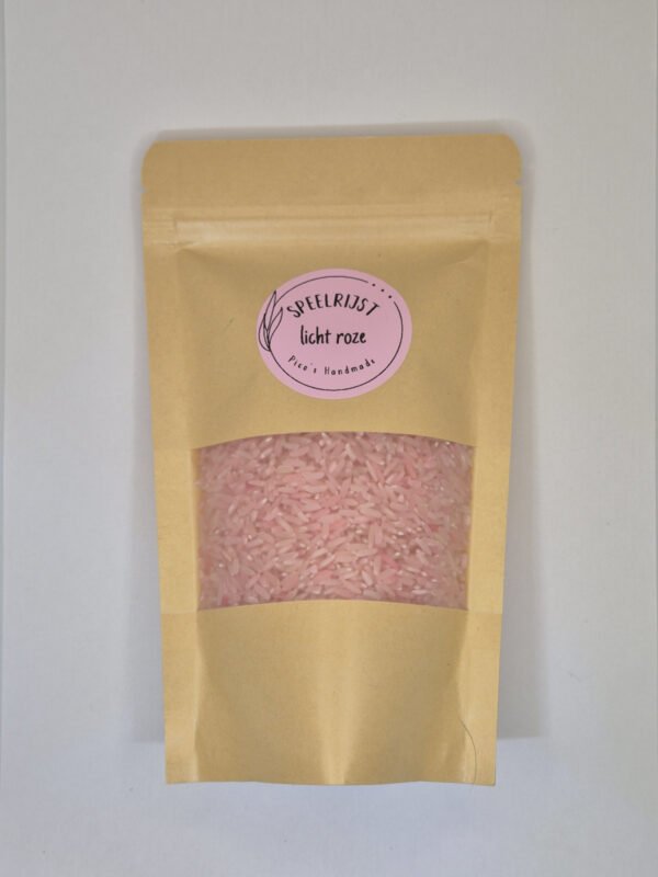 speelrijst lichtroze in zak speelrijst lichtroze in zak