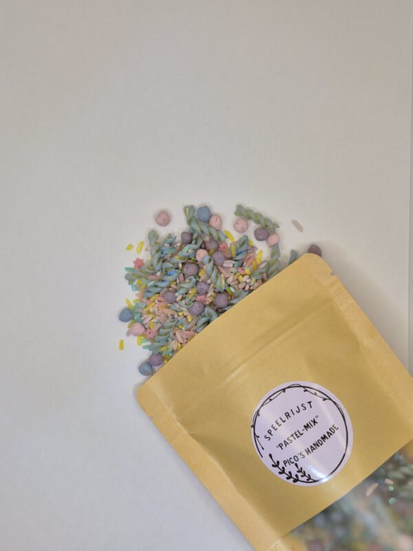 speelrijst pastelmix uit zak
