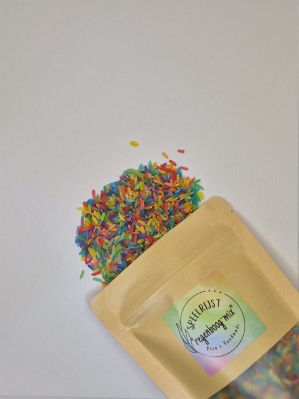 speelrijst regenboogmix uit zak