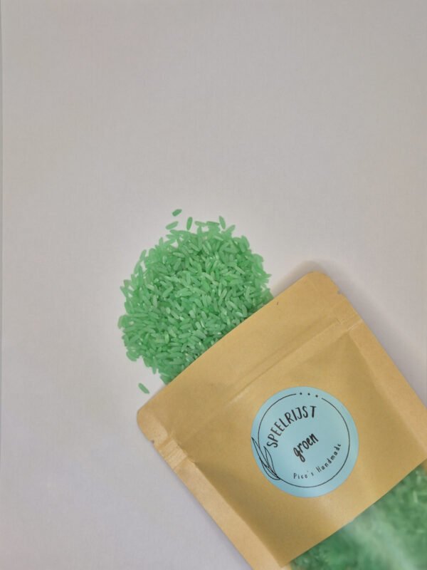 speelrijst uit groen zak