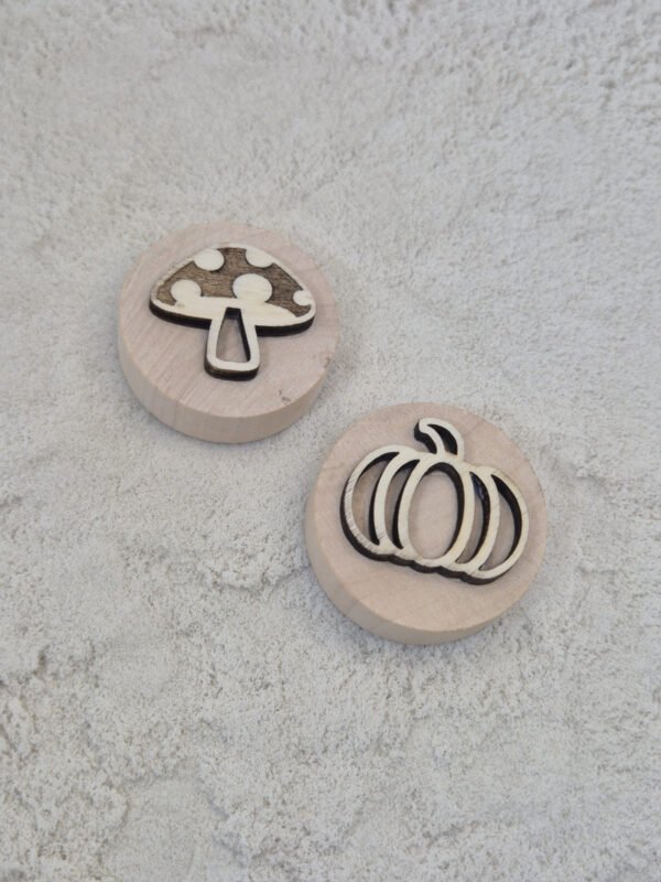 Houten stempelset herfst achterkant voor kinetisch zand – Montessori sensorisch speelgoed 3 jaar Houten stempelset herfst voor kinetisch zand voor kinderen vanaf 3 jaar, Montessori sensorisch speelgoed met dubbelzijdige stempels